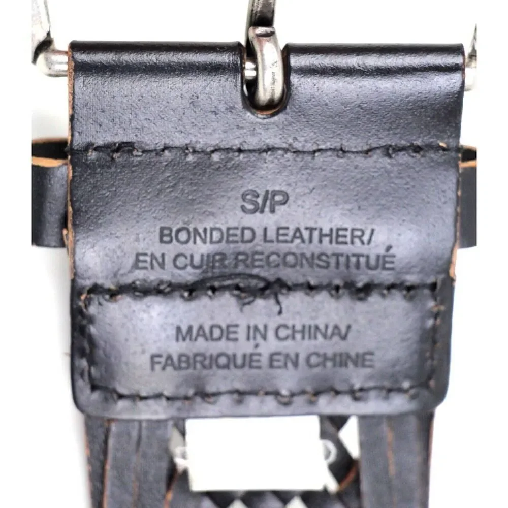 BRAIDED WOVEN BROWN BONDED LEATHER 2